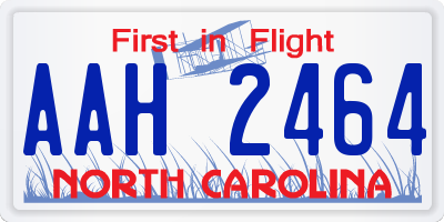 NC license plate AAH2464