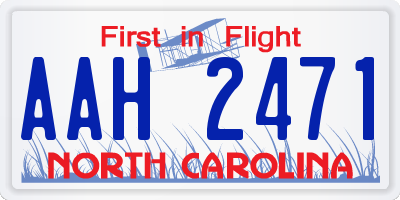 NC license plate AAH2471