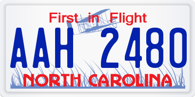 NC license plate AAH2480
