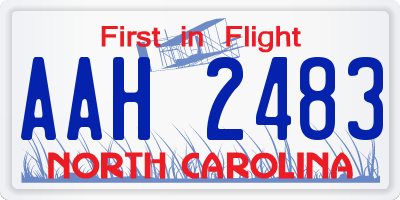NC license plate AAH2483