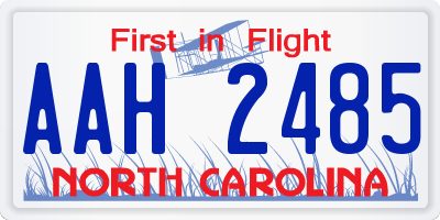 NC license plate AAH2485