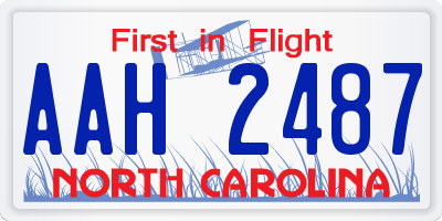 NC license plate AAH2487