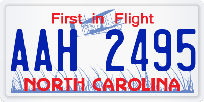 NC license plate AAH2495