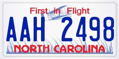 NC license plate AAH2498