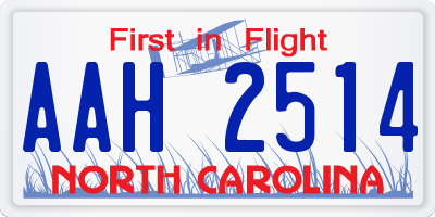 NC license plate AAH2514