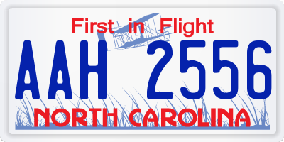NC license plate AAH2556