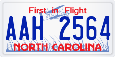 NC license plate AAH2564