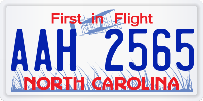 NC license plate AAH2565