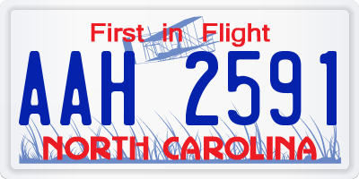 NC license plate AAH2591