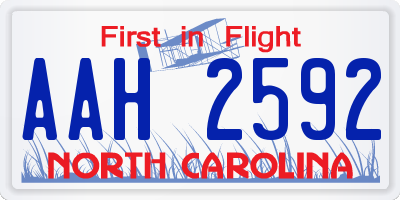 NC license plate AAH2592