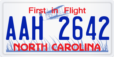 NC license plate AAH2642