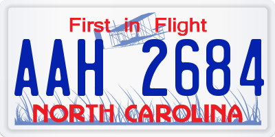 NC license plate AAH2684