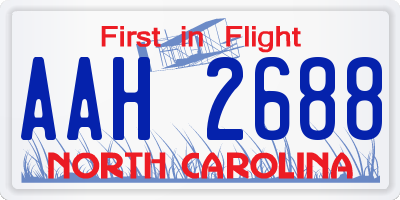 NC license plate AAH2688