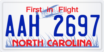 NC license plate AAH2697