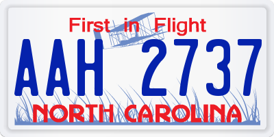 NC license plate AAH2737