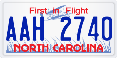 NC license plate AAH2740