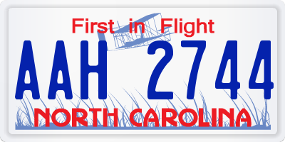 NC license plate AAH2744