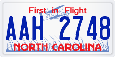NC license plate AAH2748