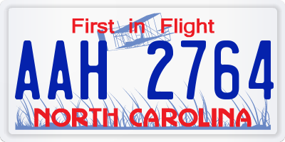 NC license plate AAH2764