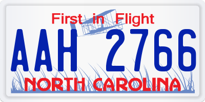 NC license plate AAH2766