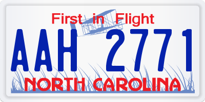 NC license plate AAH2771