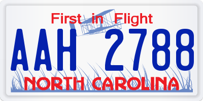 NC license plate AAH2788