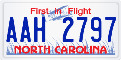 NC license plate AAH2797