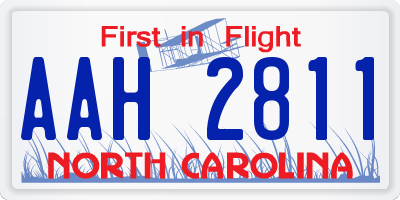 NC license plate AAH2811