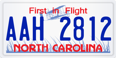 NC license plate AAH2812