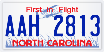NC license plate AAH2813