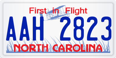 NC license plate AAH2823