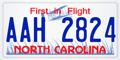 NC license plate AAH2824