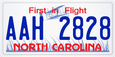 NC license plate AAH2828