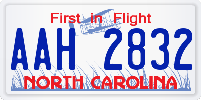 NC license plate AAH2832