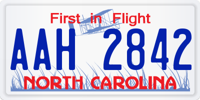 NC license plate AAH2842