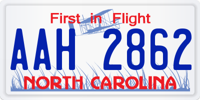 NC license plate AAH2862