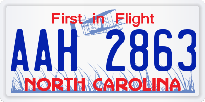 NC license plate AAH2863