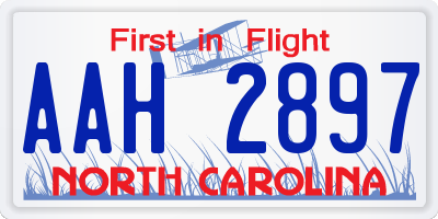 NC license plate AAH2897