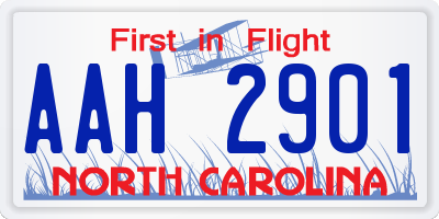 NC license plate AAH2901