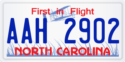 NC license plate AAH2902