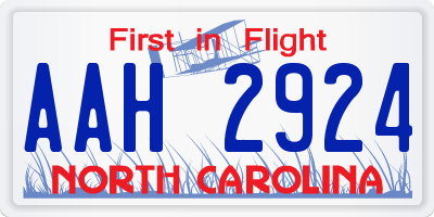NC license plate AAH2924