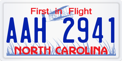 NC license plate AAH2941