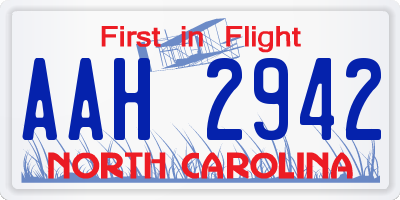 NC license plate AAH2942