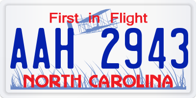 NC license plate AAH2943