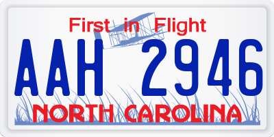 NC license plate AAH2946