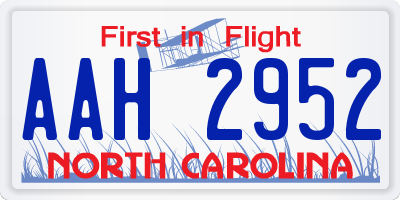 NC license plate AAH2952
