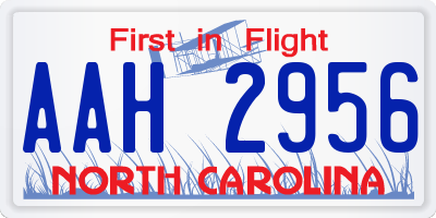 NC license plate AAH2956
