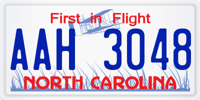 NC license plate AAH3048