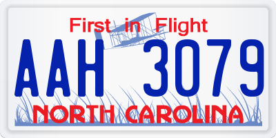 NC license plate AAH3079