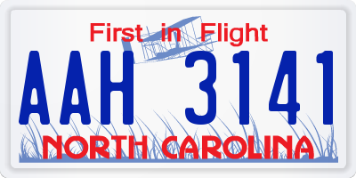NC license plate AAH3141
